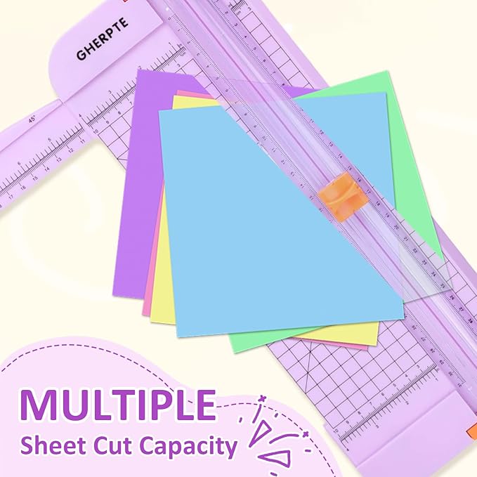 A4 Paper Cutter -12 Inch Paper Trimmer with 2pcs Replacement Blades with Safeguard Side Rulerfor Cut Gift Card,Coupon,Label, Cardstock,Photo