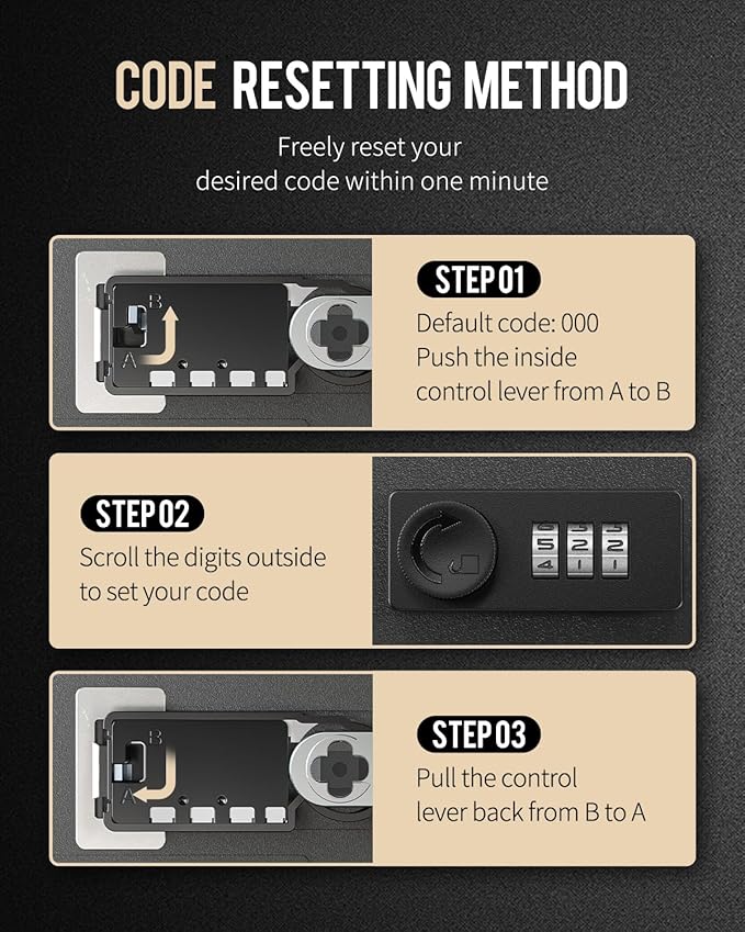 Uniclife 20 Position Key Cabinet with Combination Lock Resettable Black Digital Security Storage Box Steel Key Organizer with Colorful Key Tag Labels Stickers and Hooks