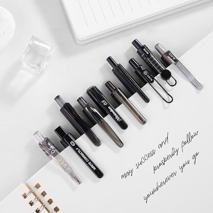 5 Count Pastel Gel Ink Pen Set,Cute Note Taking 0.5mm Fine Point Retractable 5 Count Black Ink Pens for Writing, Journaling, School, Office (Black)