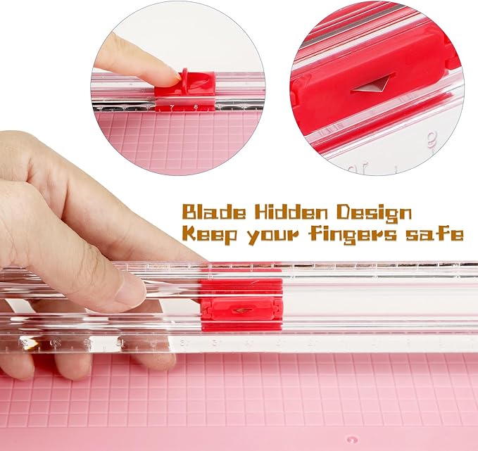 Mini Paper Cutter, Straight Small Paper Trimmer with Side Ruler for Scrapbooking Craft, Paper, Coupon, Label, Cardstock