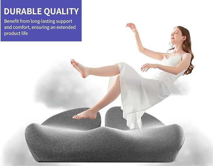 SupremeComfort X-Large Gel Infused High Density Foam Seat Cushion for Office Chair, Kitchen Chair, Car Seats- Elevate Your Seating Experience -Pressure Sore and Tailbone Pain Relief