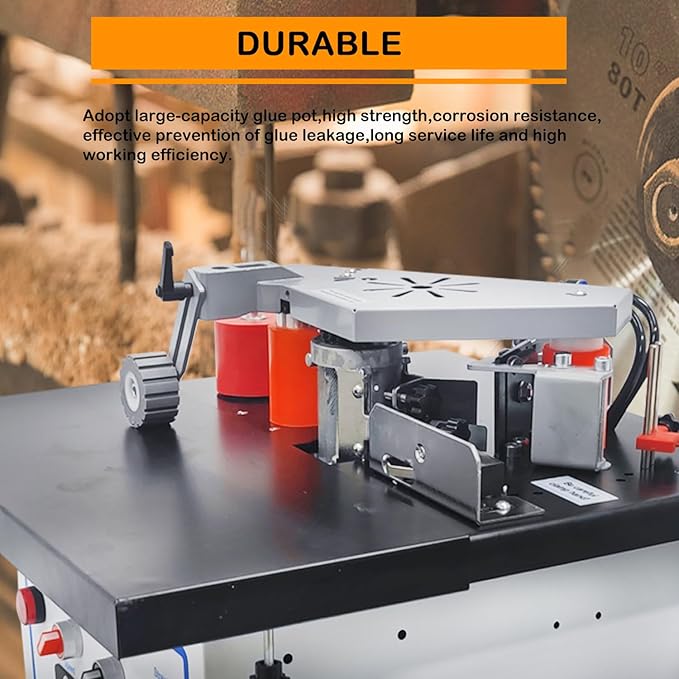 Edge Bander Portable Edge Banding Trimming Machine Double-side Gluing 0-6 m/min Adjustable Speed Automatic Tape Breaking 110V