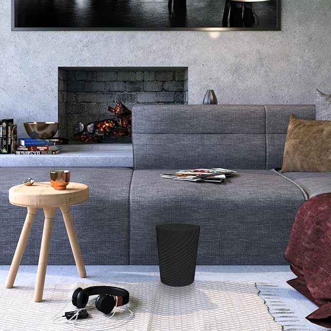 DAJITRE 1.8 Gallon Small Trash Can Wastebasket Recycling Bin Slim Profile for Compact Spaces Bathroom, Office, Bedroom, Kitchen (1.8 Gallon-2pack, Black)