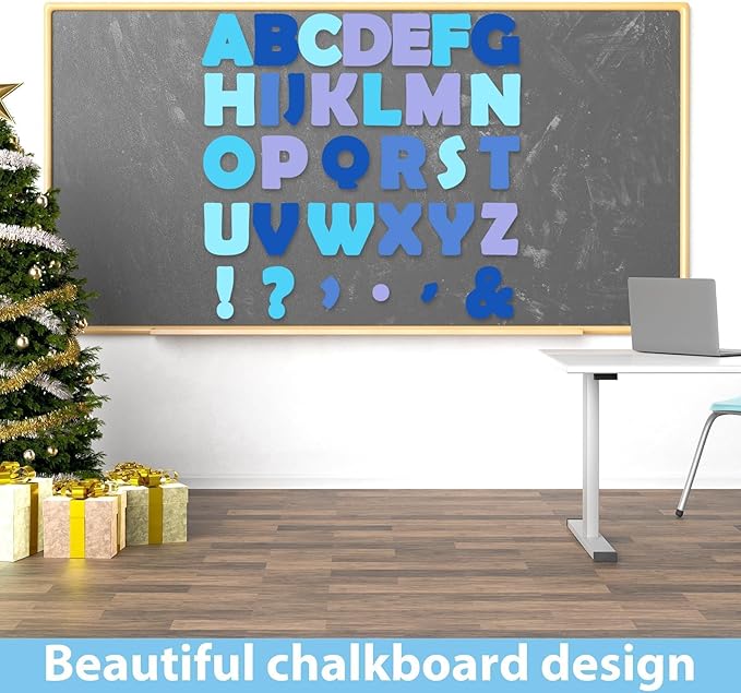 150 PCS Large 6" Font Bulletin Board Letters and Punctuation Cutouts Set, Simple Winter Blue Theme Decoration Letters for Classroom Alphabet Poster Wall Bulletin Board Display Home School Decor
