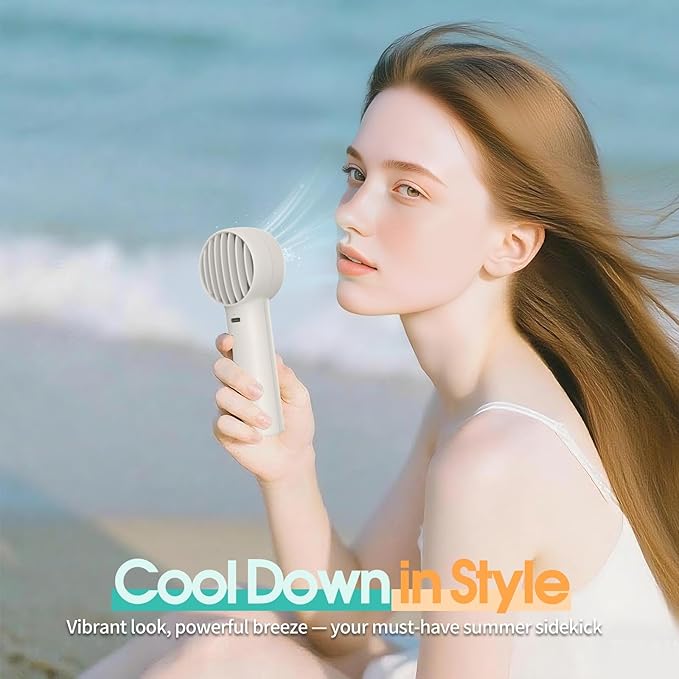Mini Portable Fan, USB Personal Handheld Fan with 3-Speed Cooling Wind Rechargeable Battery Operated Mini Pocket Design for Desktop/Travel/Outdoor/Vacation/Concerts/Lash Makeup-Grey