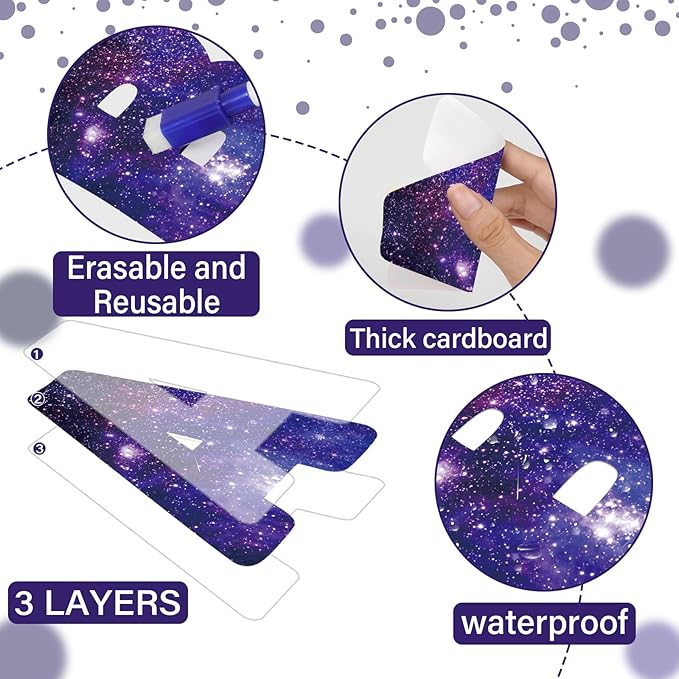 Qyeahkj 150 PCS Large 6" Font Bulletin Board Letters Outer Space Themed Punctuation Cutouts Combo Set Galaxy Letters Decoration Classroom Starry Sky Alphabet Poster for Home School Wall Display Decor