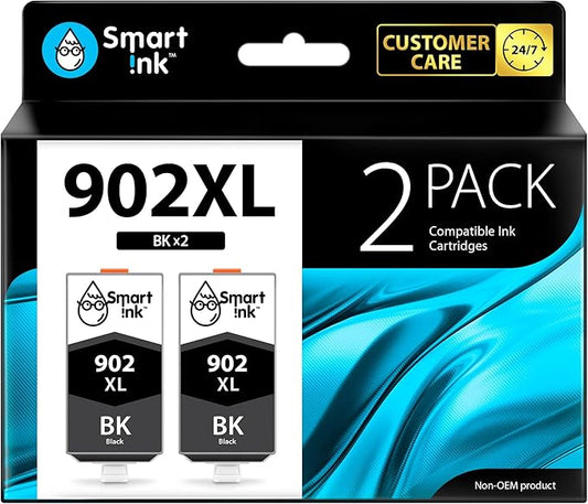 Smart Ink Compatible Ink Cartridge Replacement for HP 902XL 902 XL (2 Black, Combo Pack) to use with OfficeJet Pro 6978 6968 6970 6975 6960 Officejet 6962 6958 6950 6954 6951 6956 6961 6963 6964 6966