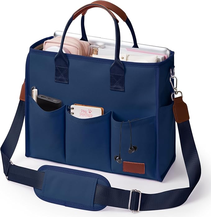 Fancy Forest Utility Work Tote Bags for Women With Compartments & Zipper,Large Canvas Tote Pruse Cossbody for College, Travel