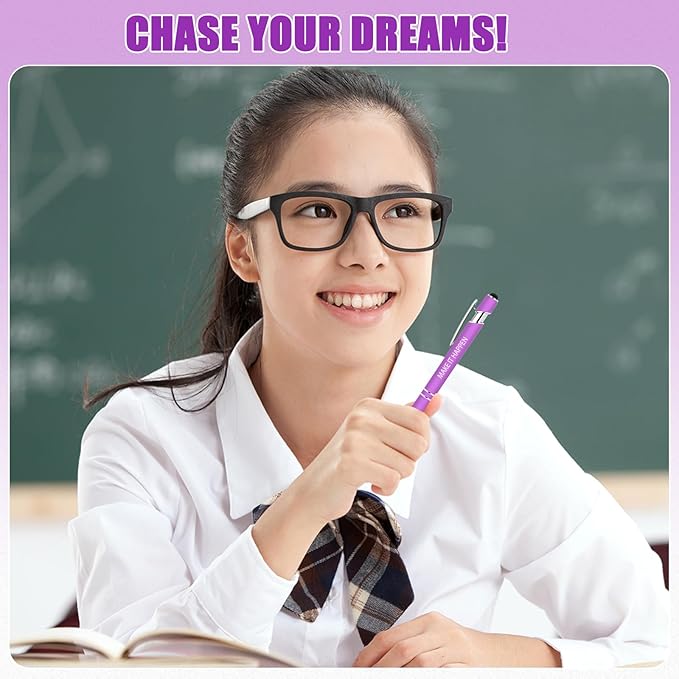 9 Pcs Inspirational Pens Bulk - Motivational Ink Ballpoint Pen with Quotes Stylus Tip Nurse Gifts for School Coworkers Office Supplies Black Ink