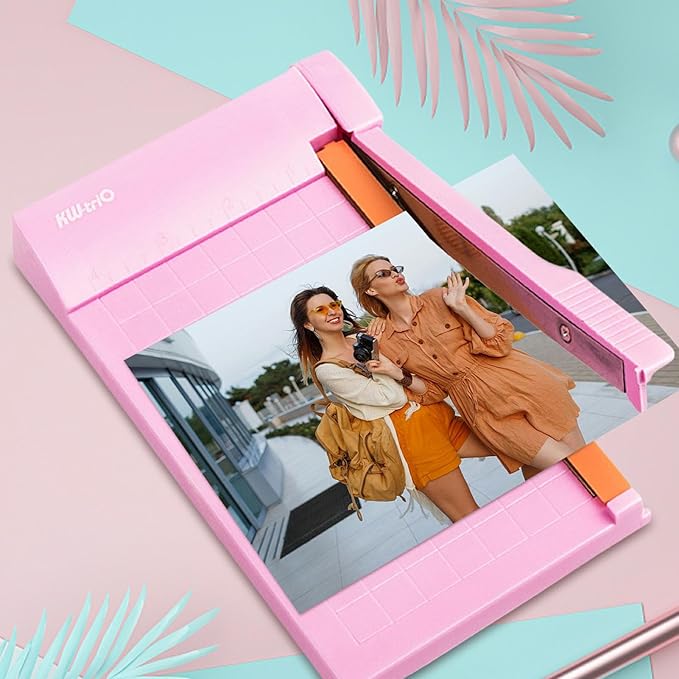 Paper Cutter, Small Paper Trimmer with Safety Guard, Portable Paper Cutter Slider, 5-Sheet Capacity, Guillotine Paper Cutter for Cardstock, Photos, Office, Scrapbooking, School, Studio, Craft