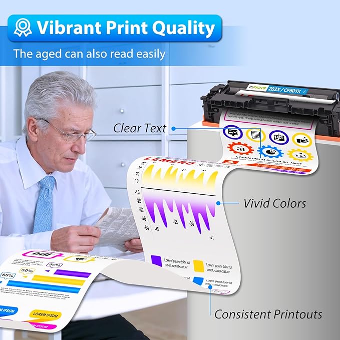 ZIPRINT Compatible Replacement for HP 202X 202A CF500X CF500A Toner Cartridge Compatible for HP Color Laserjet Pro MFP M281fdw M254dw M281cdw M281fdn M254dn M254nw M281 M254 Printer (B/C/Y/M,4-Pack)