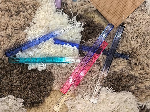 WAKALALA [6 Pack] Gradient Acrylic Cube Ruler Set, 6 Inch Easy-to-Grip Square Measuring Tool, Shatter-Resistant Clear Rainbow Rulers for School, Physics Lab & Office Desktop