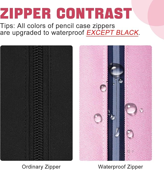 Fmeida Pink Pencil Case Aesthetic Large Capacity Pencil Case Portable Pencil Bag with Handle Cute Stationery Pen Bag Pouch Organizer for School Office Travel