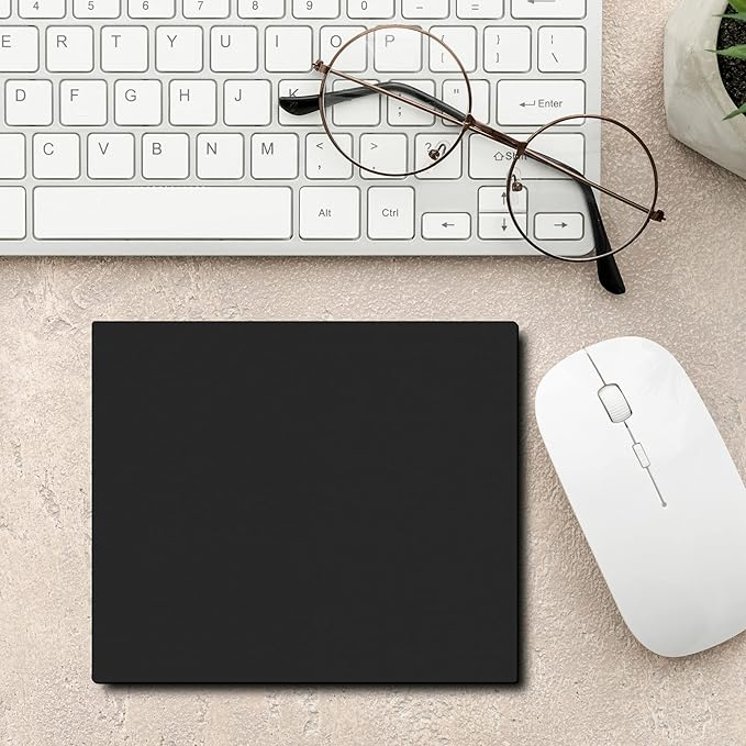 Rectangle Mousepads Set of 10, Bulk Pack - Great Gift for Employees, Clients, and for Tradeshows - Black