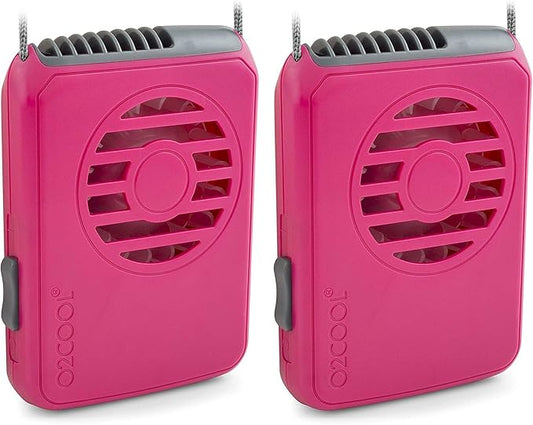O2COOL Deluxe Necklace Fan, Raspberry, 2 Units New title: O2COOL Deluxe Necklace Fan, Pink, 2 Units