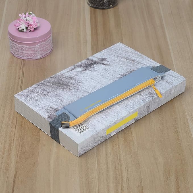 LuFOX 2-Pack PU Leather Pen Pencil Pocket Case Sleeve Holder Pouch with Elastic Band for Book Notebook Bible (Pink and Blue)