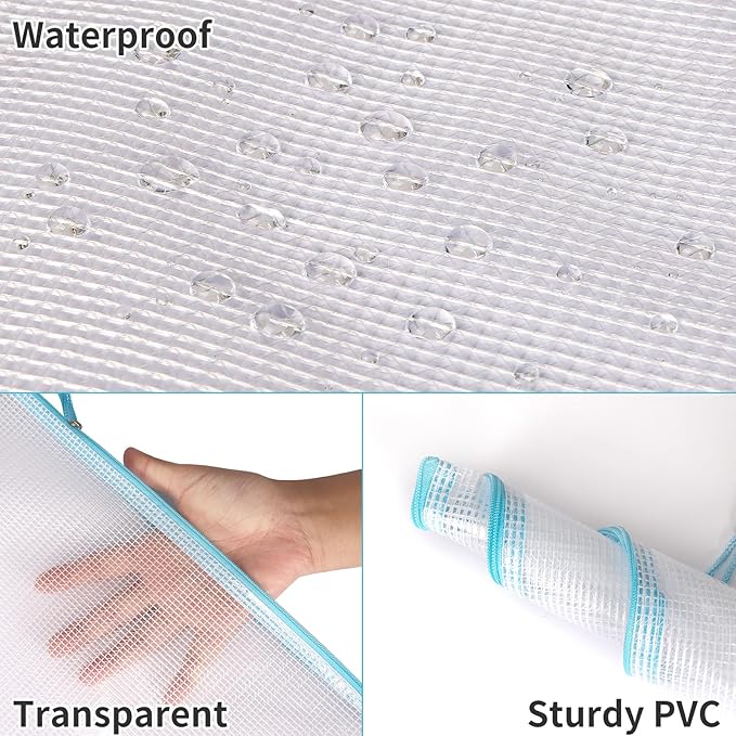 EOOUT 100pcs Mesh Zipper Pouch, A4 Size, 10 Colors Zipper Bags for Organizing Storage, Waterproof Puzzle Bag, Zipper File Bags for Board Games and School Office Supplies