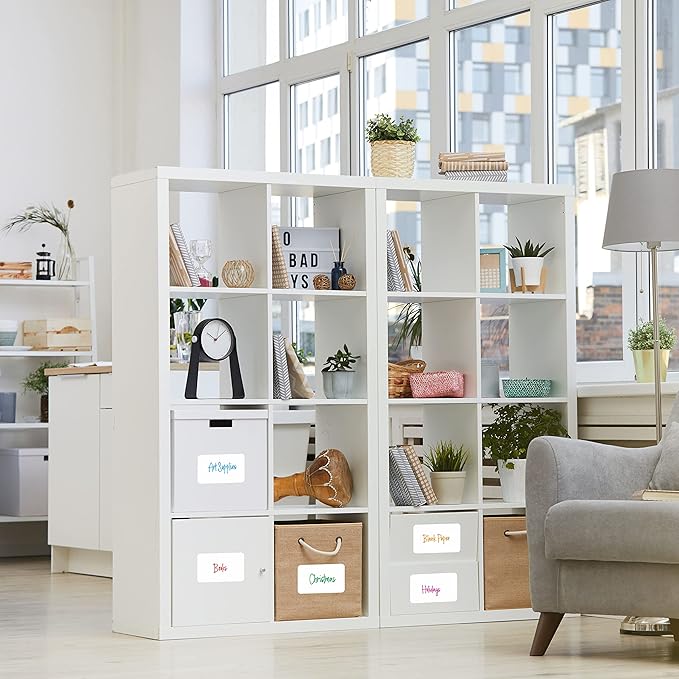 300pcs Plain Name tag Labels, Blank Name Badge with Permanent Adhesive Writable White Name Tag Stickers for School Office Home with Perforation Line(Each Measures 3.6" x 2.2")