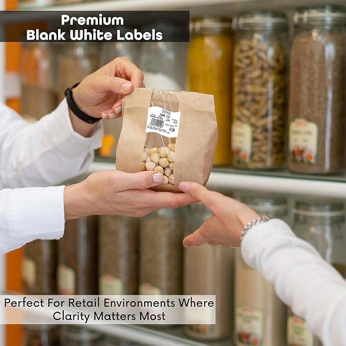 Aquos CAS 8051 Printing Scale Labels – CAS Labels | Barcode Labels | Blank Label Continuous Roll | UPC Label | Commercial Label for CAS Scales | Made in USA (8051, 12 Rolls)