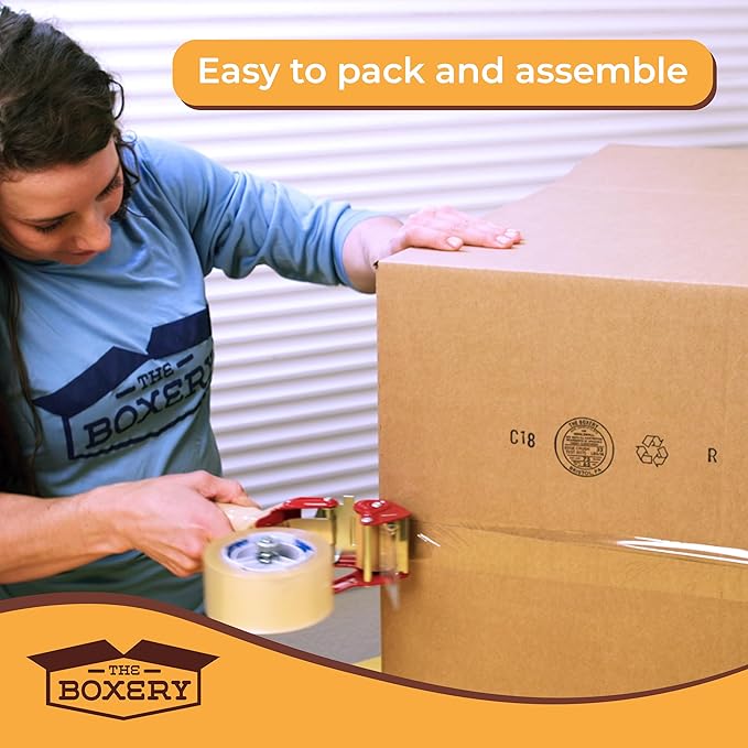 The Boxery 13"x13"x13" Brown/Kraft Corrugated Cardboard Shipping Boxes 100-Pack | Mailing, Packing, Moving & Storage for Business/Home – Durable - Eco-Friendly, Recyclable - Made in the USA