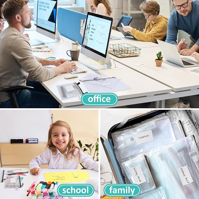 12pcs Mesh Zipper Pouch Bags, Puzzle Bag for Organizing, 8 Size Classroom Must Have Storage Bag, File Bags for School, Board Games and Office Supplies