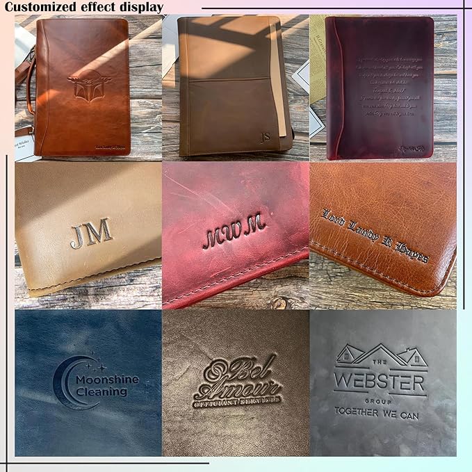 Genuine Leather Portfolio Folder, Business Slim Portfolio Folio Organizer, Resume Folder, A4 Document Folder, Legal Pad Padfolio for Men & Women