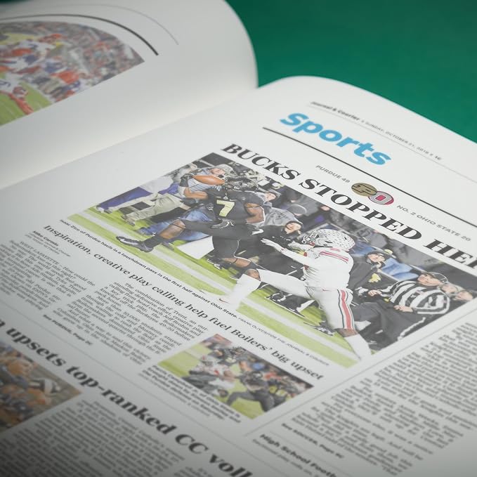 Signature gifts Personalized College Football Newspaper History Book, A3 Large Deluxe Hardcover - College Football Fan, Alumni, Students Keepsake Gift