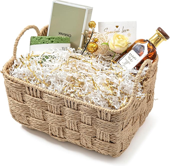 Mefleet 2 LB Crinkle Cut Paper Shred Filler White & Gold Crinkle Shredded Paper for Gift Box - Gift Basket Bag Filler - Grass Cushion Stuffing for Christmas Holiday Packaging Wrapping