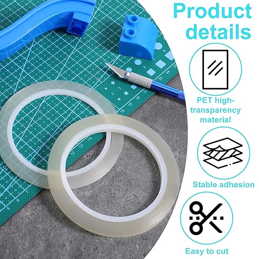 2 PCS Hobby Model Craft Tool Carving Cutting Masking Tape, Scribing Pinstripe Tape, Model Making Fine Line Masking Tapes for Engraved Resin Panel Line Scale (3mm+6mm)