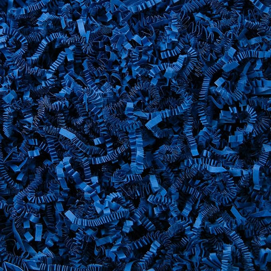 Mefleet 2 LB Crinkle Cut Paper Shred Filler Dark Blue Crinkle Shredded Paper for Gift Box - Gift Basket Bag Filler - Grass Cushion Stuffing for Father's day, Birthday Packaging Wrapping