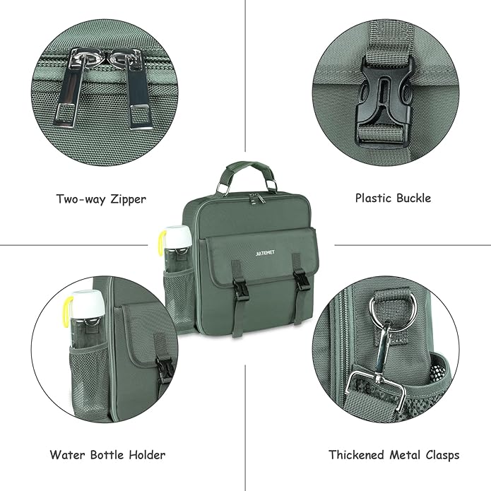 Zipper Binder 3 Ring, 500 Sheets Capacity, 2 Inch Binder with Shoulder Strap Fits for 14 Inch Laptop School and Office