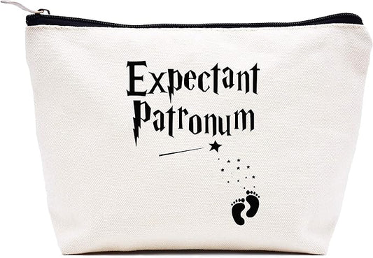 LIBIHUA Expectant Patronum Mom to Be Gift Have a Baby Gift Funny Mother Pregnancy Announcement Present Baby Reveal Present for New Mom Mother Makeup Bag Cosmetic Bag Travel Pouch