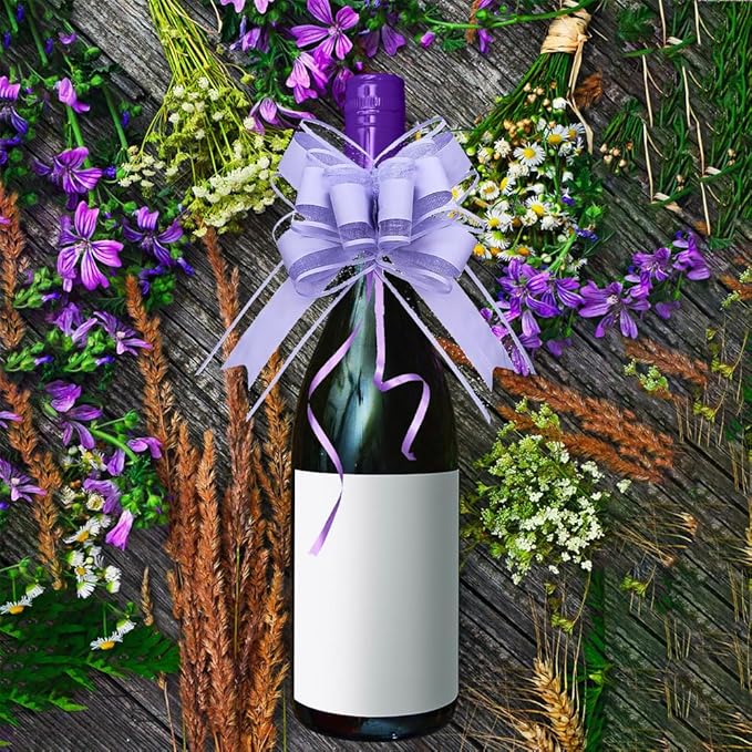 WEWILUCK Bows for Gift Wrapping, Light Purple Gift Bows for Presents, Gift Baskets, Big Fancy Bow for Birthdays, Parties, Christmas, and Everyday(6 inches, 15PCS)