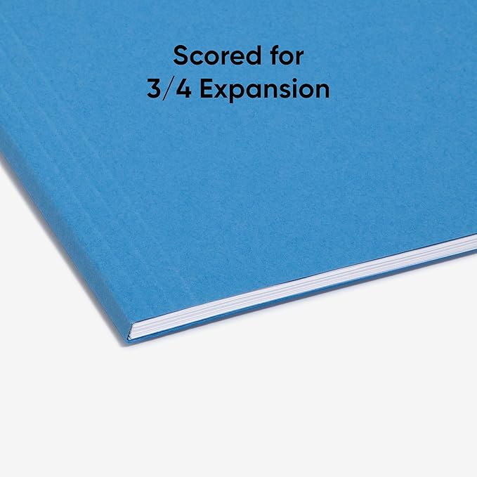 Smead Standard Hanging File Folders, 25 Count, Blue, 1/5-Cut Adjustable Tabs, Letter Size (64060)