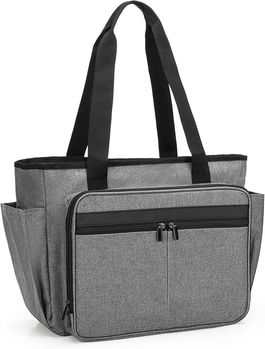 Trunab Teacher Tote Bag for Women, Nurse Utility Tote with Expanding File Folder Pocket, Office Laptop Briefcase for Work