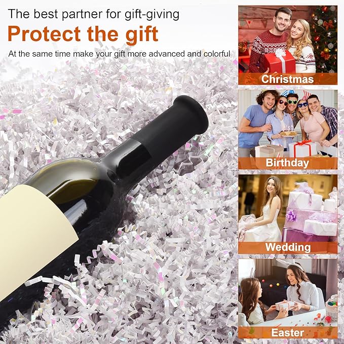 Shredded Paper For Gift Baskets, Crinkle Paper Filler, 1/2LB (8 oz) Crinkle Cut Papers Shred, Bridesmaid Engagement Gift Boxes Bags Filler, Tissue Gifts Basket Fillers, Packing Grass Confetti