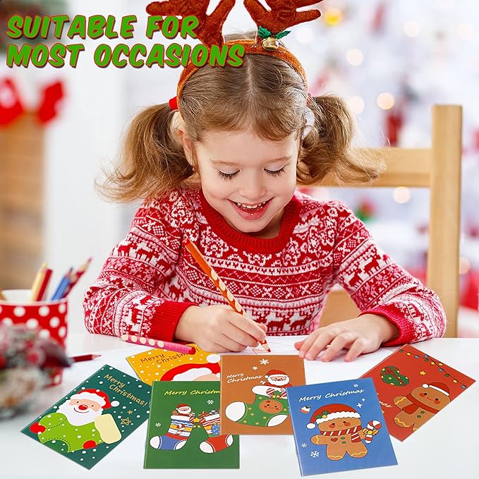 Christmas Mini Notebook Christmas Mini Memo Pad Notepads Christmas Theme Pocket Notebook Snowman Santa Claus Pattern Notebook Small Notebook Kids Stocking Stuffers for Xmas Party (36 Pieces)