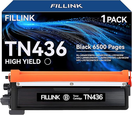 TN436 Black Toner Cartridge for Brother TN436 TN433 High Yield TN-436 433 TN431 431 for Brother HL-L8360CDW HL-L8360CDWT MFC-L8905CDW MFC-L8900CDW HL-L8260CDW Printer