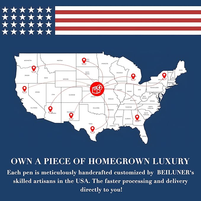 BEILUNER Personalized Ballpoint Pens, Stunning Bright Silver Chrome Metal Pen with Golden Trim, Fancy Ball Pen Gift Set for Men & Women, Graduation,Office, Nice Gift Box with 0.5mm Black Spare Refill