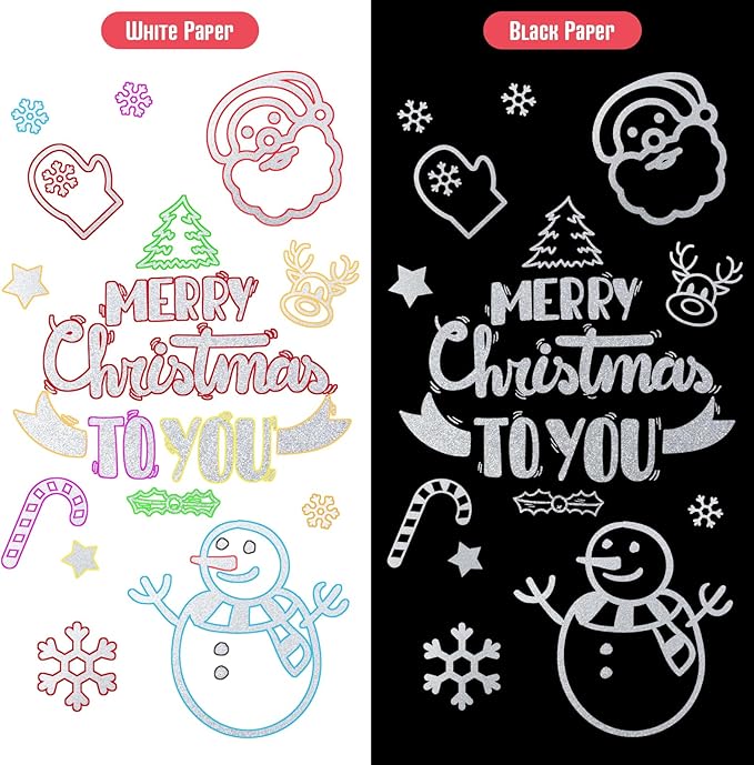 48 Colors Outline Markers,Double Line Shimmer Marker Pens for Christmas Greeting Cards,Scrapbook Crafts,Doodling,DIY Art Crafts,Easter Egg,Metal,Ceramic,Glass,Christmas Decor (48colors)