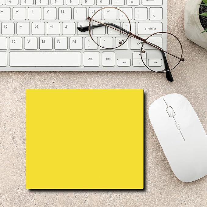 Rectangle Mousepads Set of 10, Bulk Pack - Great Gift for Employees, Clients, and for Tradeshows - Yellow