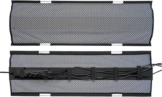PERFECT POSTURE Mesh Cable Organizer – Under Desk Cable Management with Adjustable Straps, Flexible Mesh, Easy-Access Design, & Standing Desk Compatible – 37.4” (White)