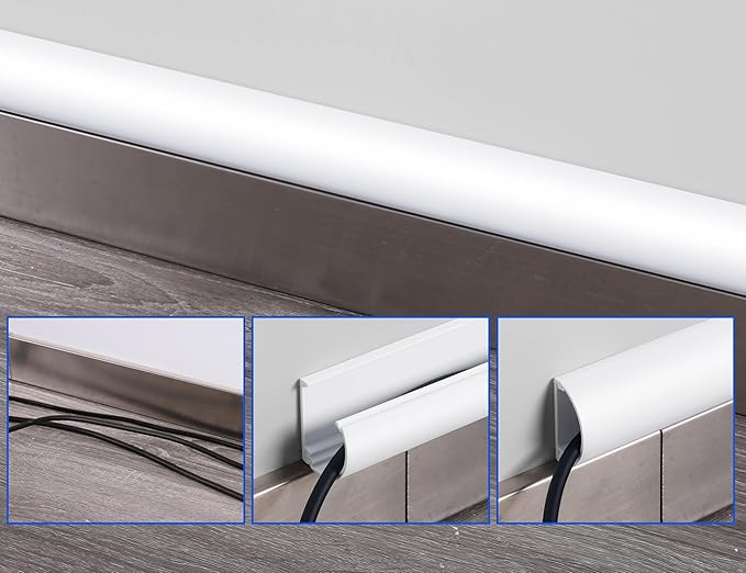 Cord Hider 34in (2X L17in), ZhiYo Cable Hider for 2-4 Cords, Cord Covers Wire Covers for Cords Wall Mount TV, Cable Cover Wall Wire Hider for Cords, Cable Raceway Beige, W1.4in x H0.7in