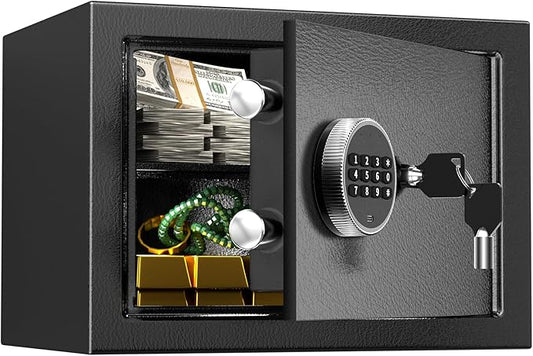 Safe,0.8 Cubic Feet Safe Box,Anti-Theft Digital Security Lock Box with Electronic Keypad and Key, Fire Proof Safes for Home Documents Firearm Medicine Money Valuables,13.8"W x 9.8"D x 9.8"H