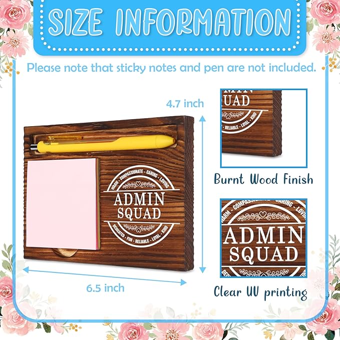 Vivopisew Admin Squad Gifts, team Appreciation Gifts for Office Managers Admin Assistants HR, Perfect for Administrative Professionals Day, Self-Stick Note Pad Holder for Desk Organization VN432