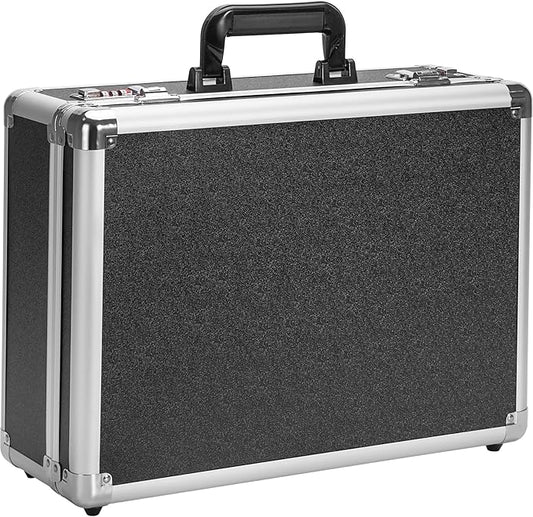 Security Lock Boxes - 18.9 x 14.6 x 6.3 Inch X-Large, Portable Locking Storage Totes with Dual Combination Locks, Medicine Lock Box, Lock Boxes for Personal Items, Cash & Briefcase - Black