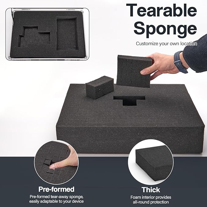 Security Lock Boxes - 14.2 x 9.4 x 4.5 Inch Medium, Portable Locking Storage Totes with Dual Combination Locks, Medicine Lock Box, Lock Boxes for Personal Items, Cash & Briefcase - Black