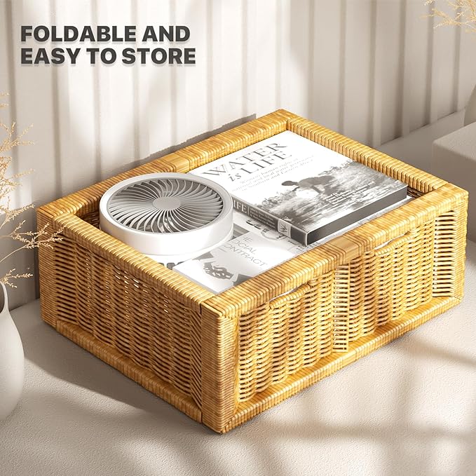 mollie 8-Inch Small Rechargeable USB Desk Fan Battery Operated with Speeds for Home Office Bedroom Mini Portable Personal Quiet Desktop Air Circulator Foldable Cooling Oscillating Table Fan