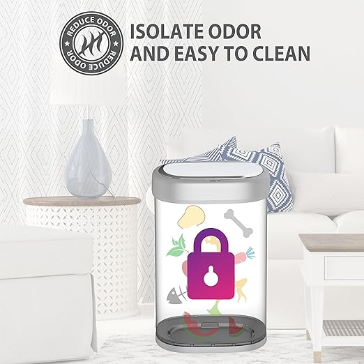 Ninestars 21 Gallons Automatic Touchless Kitchen Trash Can with Lid, Motion Sensor Trash Can for Kitchen, Living Room, Office, 80 Liter Stainless Steel Garbage Bin (21 Gallon Oval)