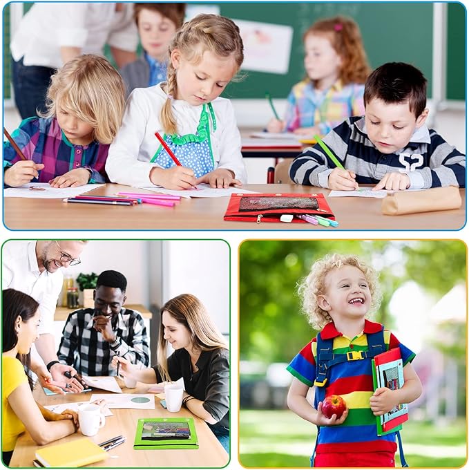 IKAYAS 12 Pack Pencil Pouch for 3 Ring Binder bulk Binder Pencil Pouch with Zipper, Pencil Pouches Pencil Bags for Classroom bulk Pencil Box Pencil Case for Storing School Students Teacher Supplies